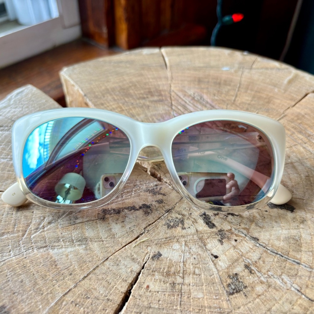 TOMS Cream Sunglasses with Reflective Lenses
